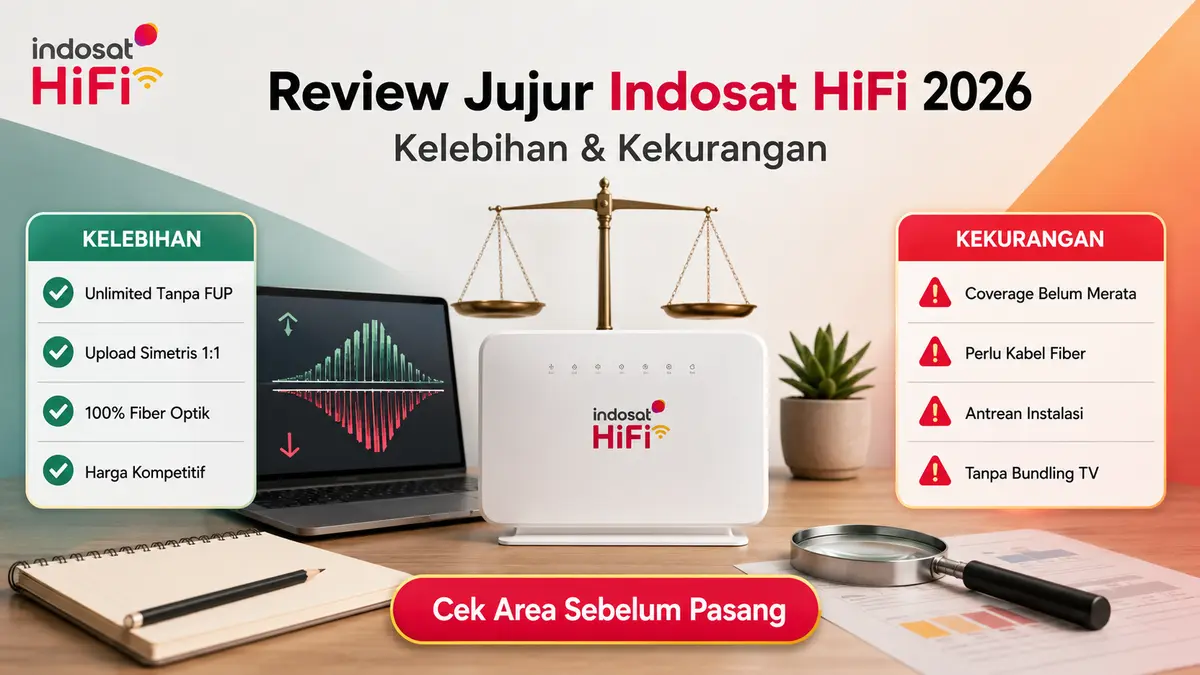 Review jujur Indosat HiFi 2026 mengenai kelebihan dan kekurangan layanan internet fiber